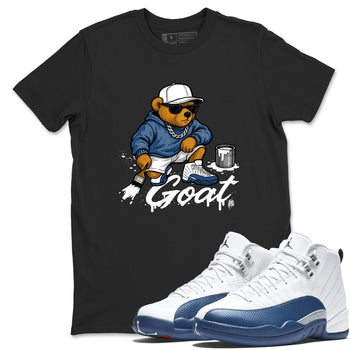 Sneaker match tees – Sneaker Tees To Match Air Jordan 12 French Blue Shoes – Drip the GOAT Tee Black 1