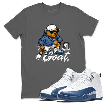 Sneaker match tees – Sneaker Tees To Match Air Jordan 12 French Blue Shoes – Drip the GOAT Tee Cool Grey 1