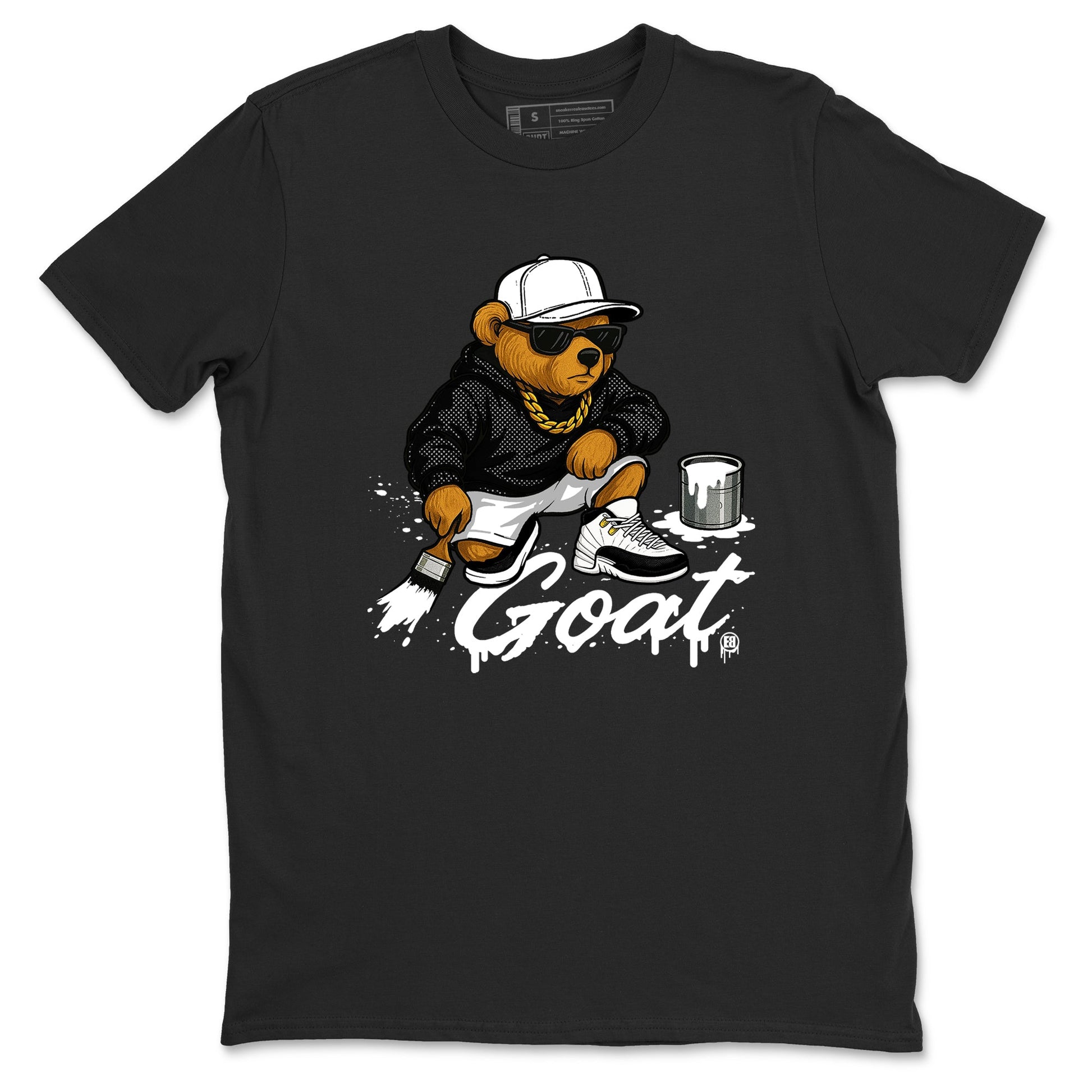 Sneaker match tees – Sneaker Tees To Match Air Jordan 12 Taxi Shoes – Drip The GOAT Tee Black 2