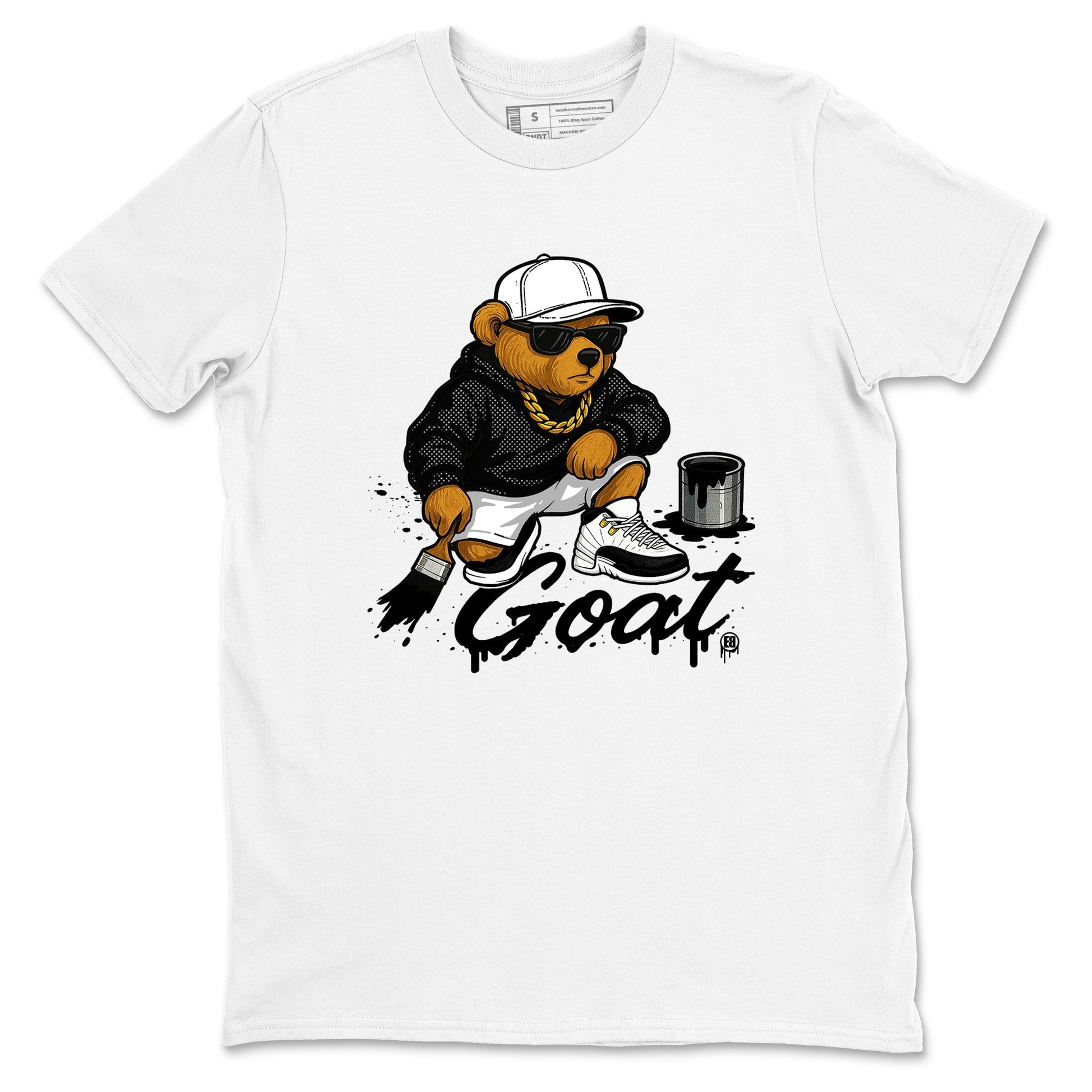 Sneaker match tees – Sneaker Tees To Match Air Jordan 12 Taxi Shoes – Drip The GOAT Tee White 2