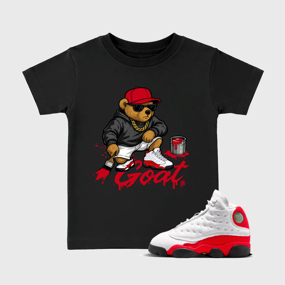Drip The GOAT SNRT Sneaker Tees Kids - Air Jordan 13 University Red - SNRT Sneaker T-shirts