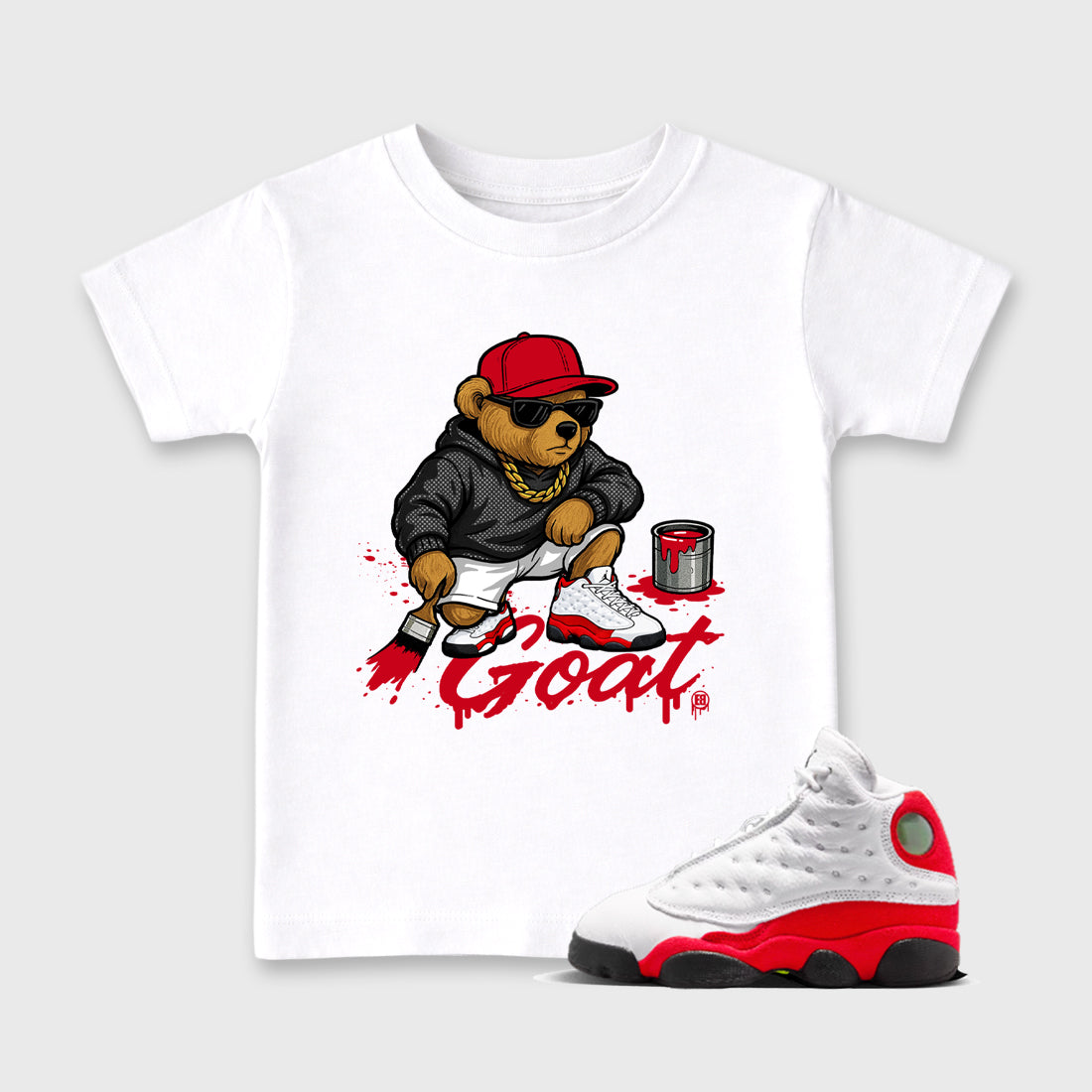 Drip The GOAT SNRT Sneaker Tees Kids - Air Jordan 13 University Red - SNRT Sneaker T-shirts