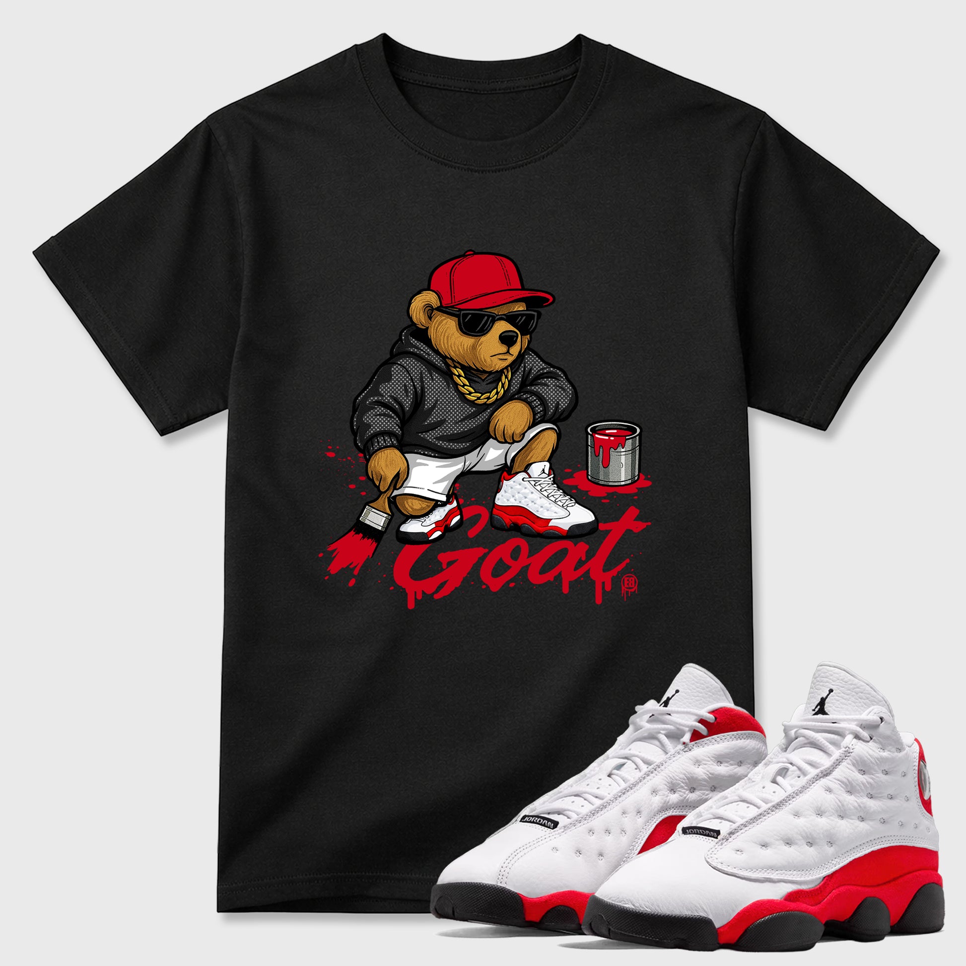 Drip The GOAT SNRT Sneaker Tees - Air Jordan 13 University Red - SNRT Sneaker T-shirts