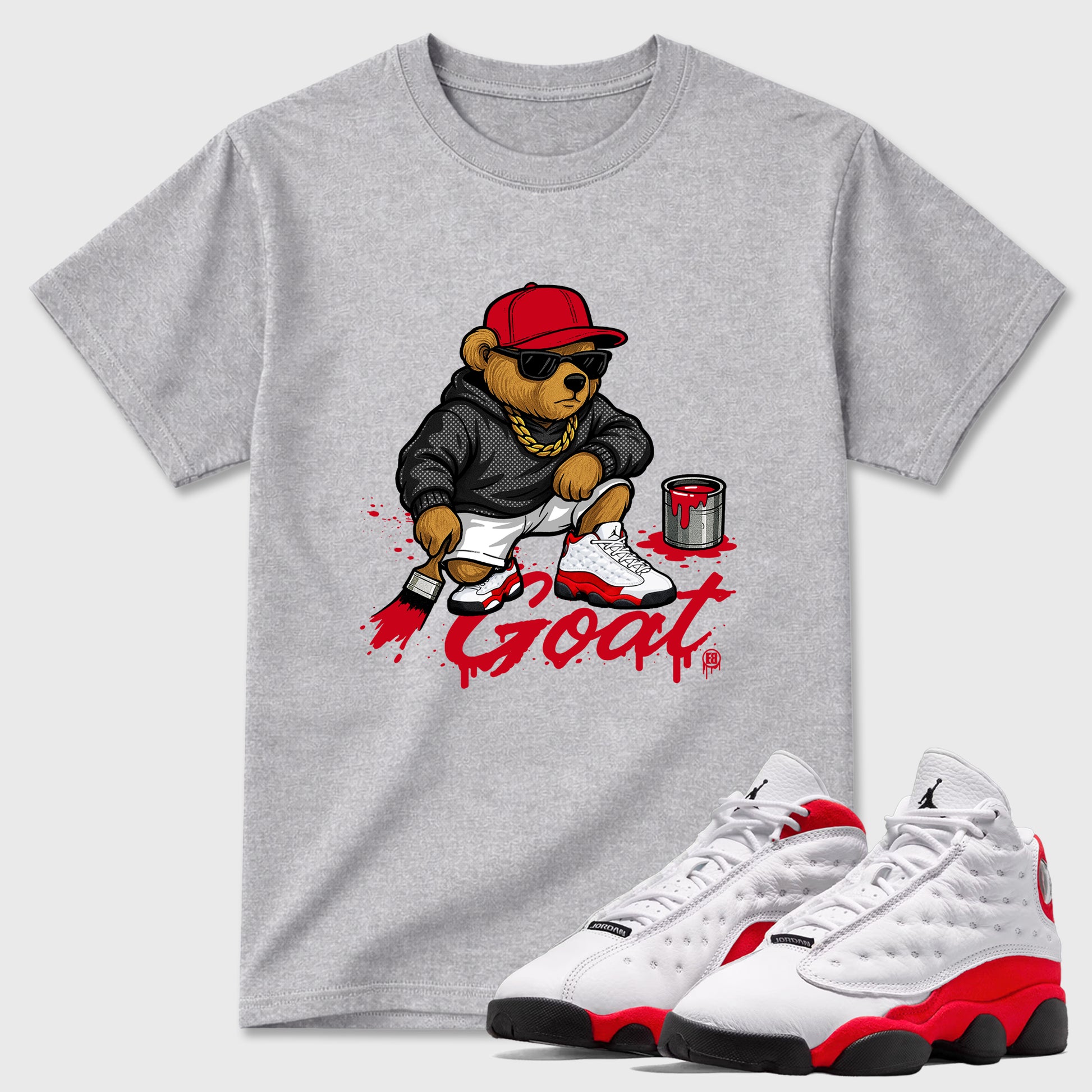 Drip The GOAT SNRT Sneaker Tees - Air Jordan 13 University Red - SNRT Sneaker T-shirts