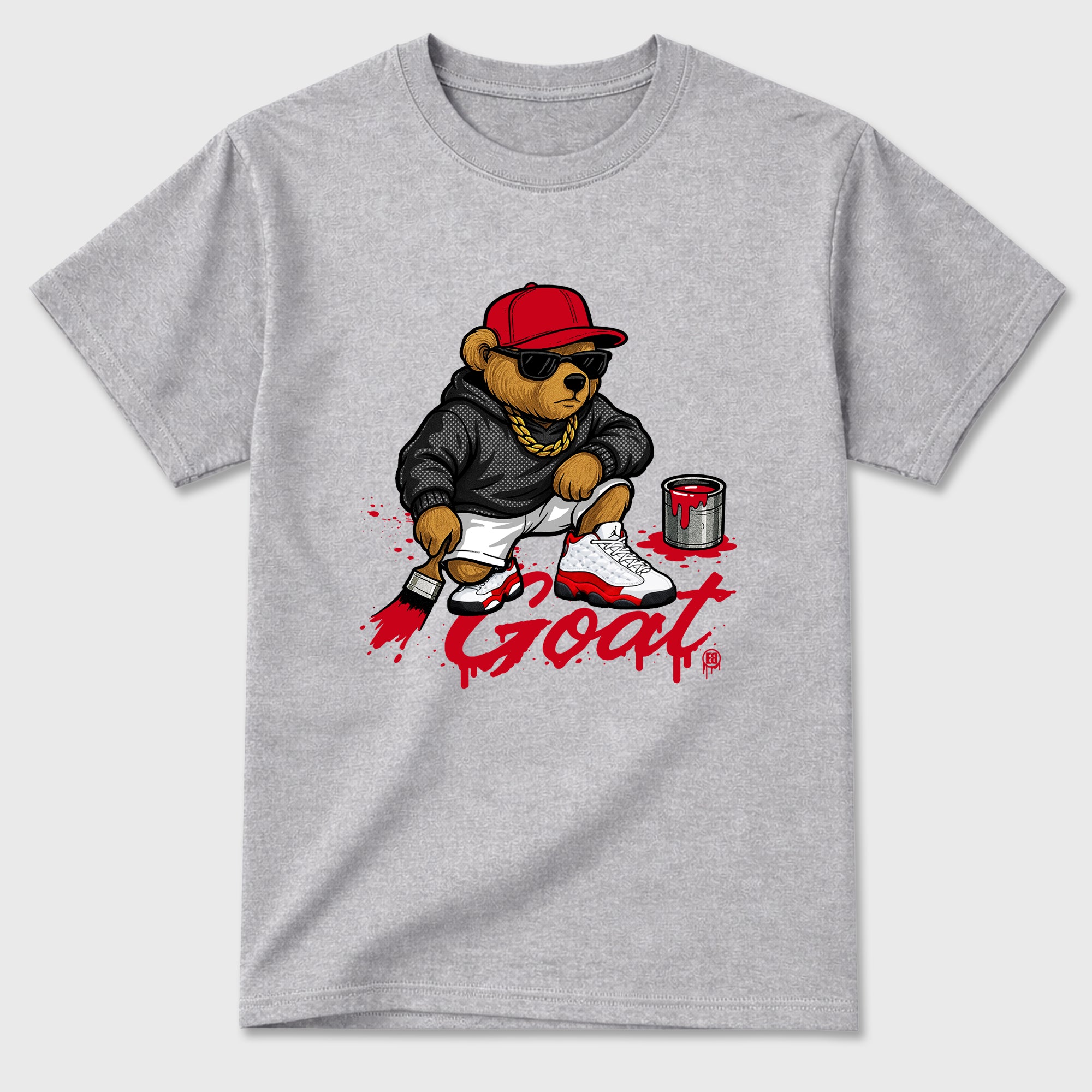 Best Sneakerfit for Sneakerheads Graphic Tees To Match Air Jordan 13 University Red Sneakers – Drip The GOAT Tee Heather Grey 2