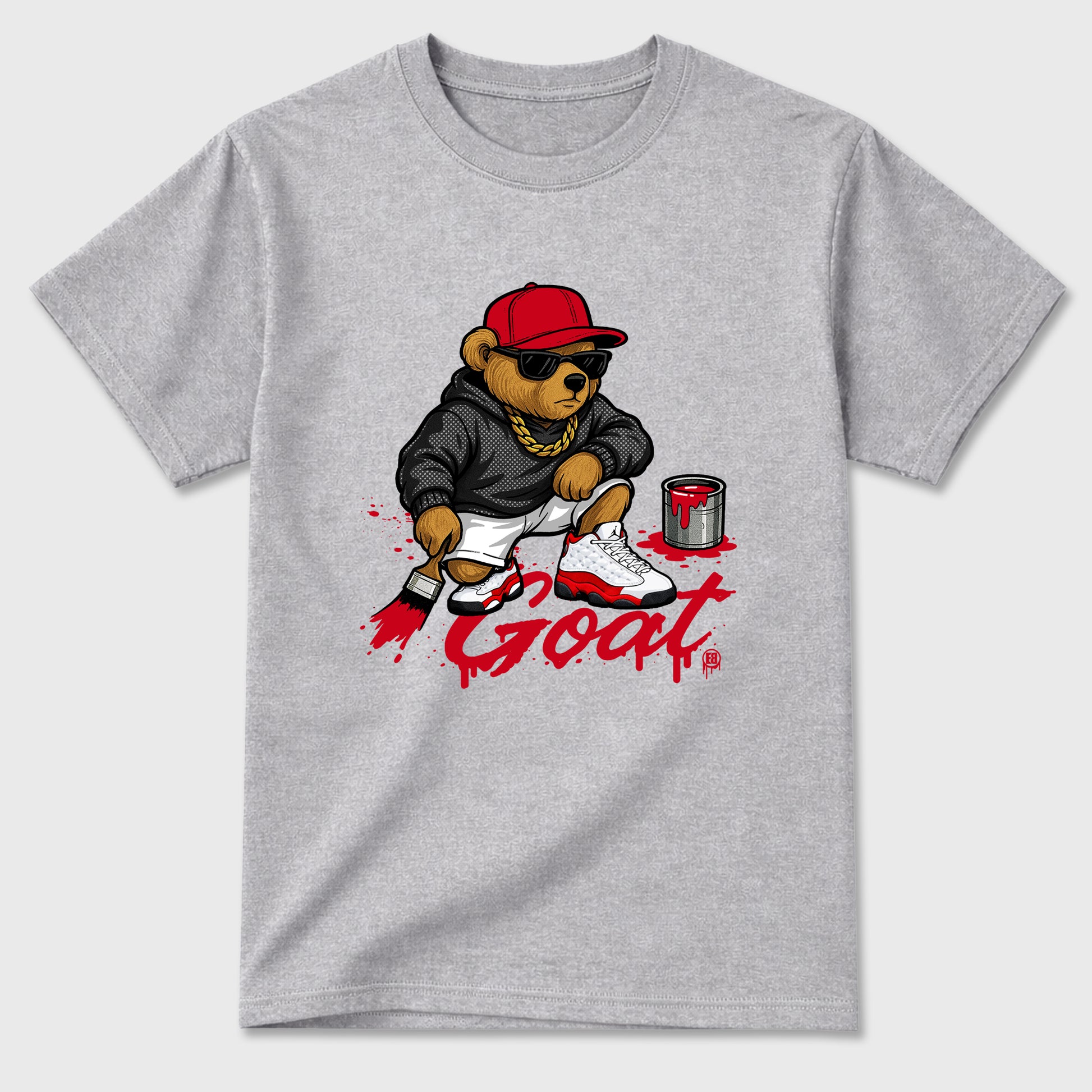 Best Sneakerfit for Sneakerheads Graphic Tees To Match Air Jordan 13 University Red Sneakers – Drip The GOAT Tee Heather Grey 2