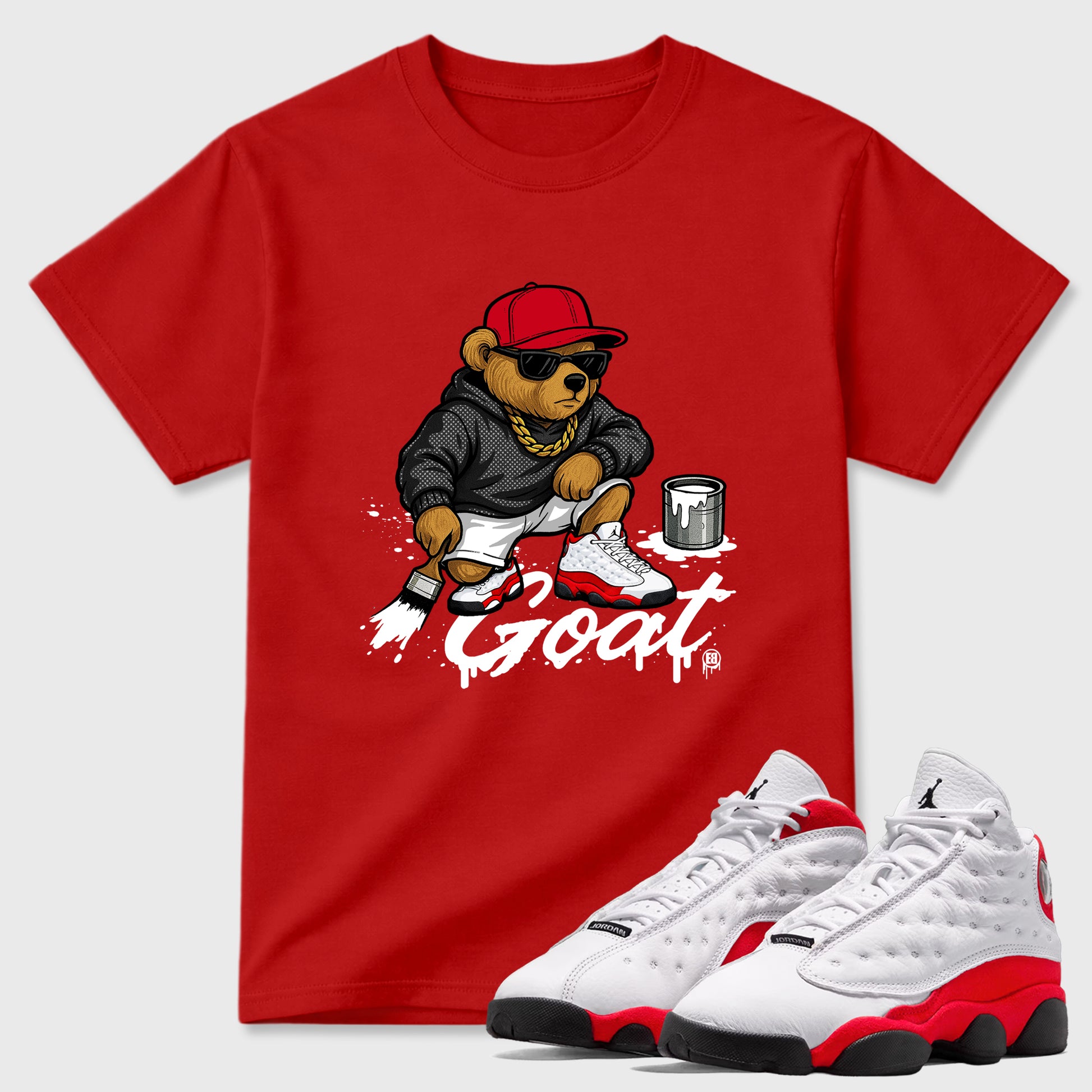 Drip The GOAT SNRT Sneaker Tees - Air Jordan 13 University Red - SNRT Sneaker T-shirts