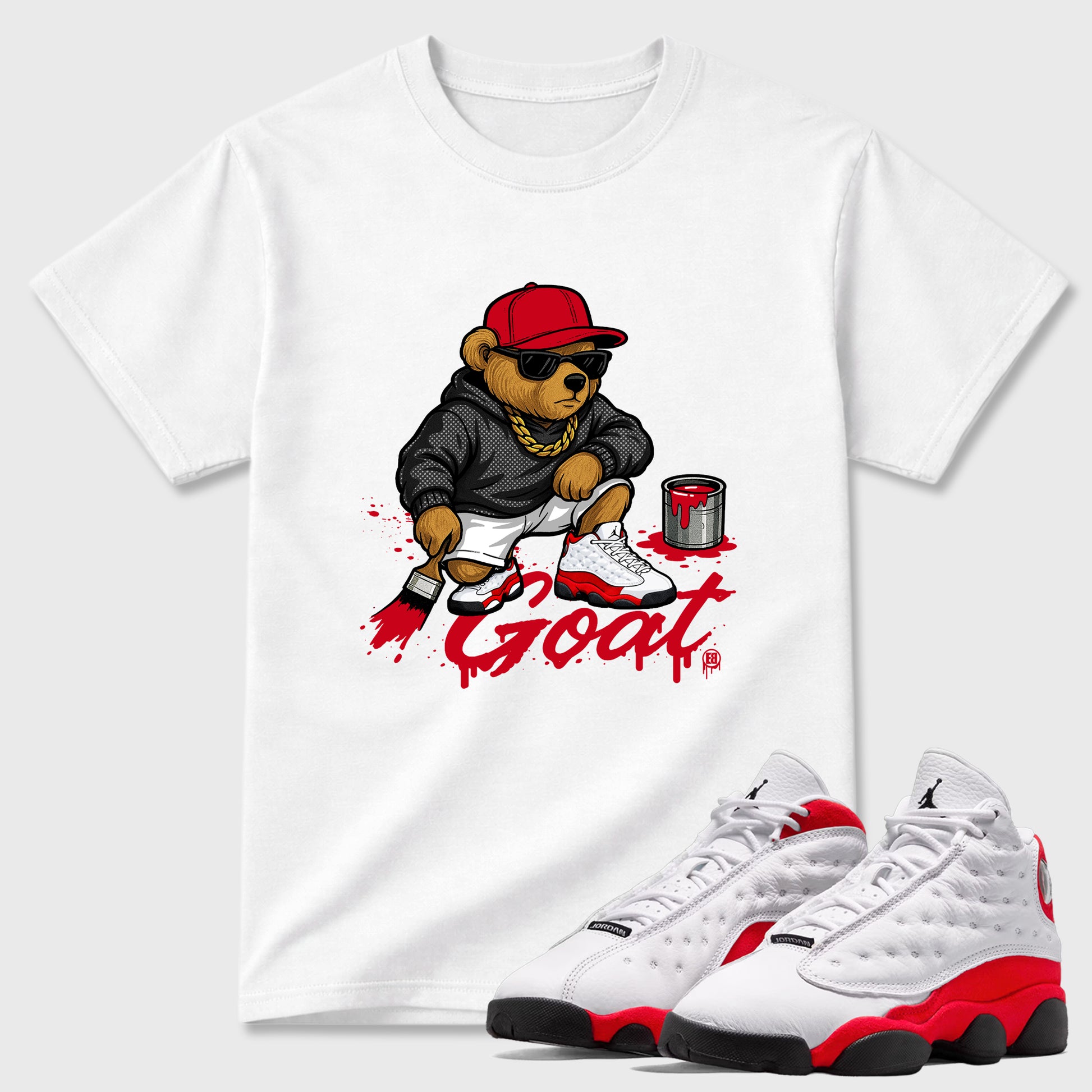 Drip The GOAT SNRT Sneaker Tees - Air Jordan 13 University Red - SNRT Sneaker T-shirts