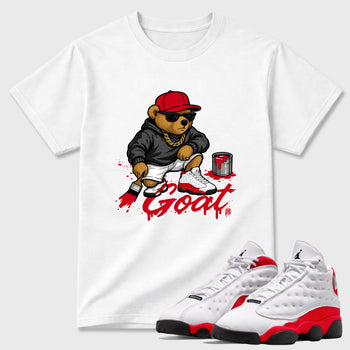 Drip The GOAT SNRT Sneaker Tees - Air Jordan 13 University Red - SNRT Sneaker T-shirts
