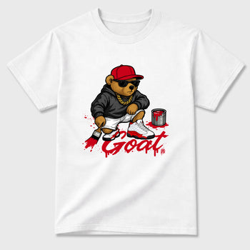 Best Sneakerfit for Sneakerheads Graphic Tees To Match Air Jordan 13 University Red Sneakers – Drip The GOAT Tee White 2