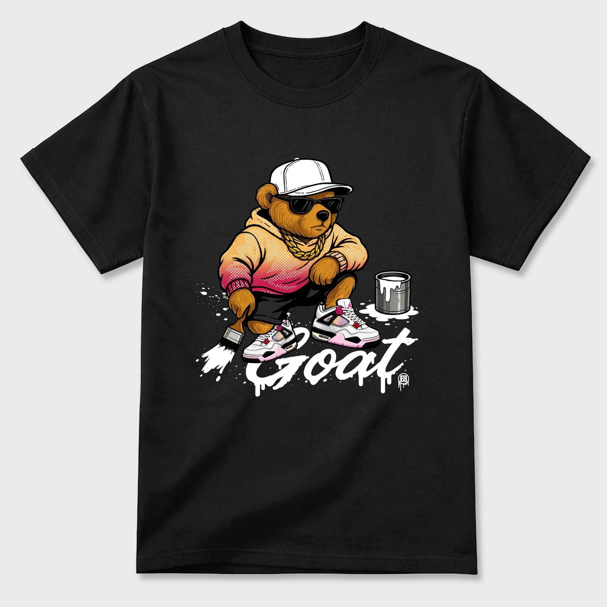 Drip the GOAT Graphic T-Shirt featuring original streetwear artwork designed to match the Air Jordan 4 Comic. Black 2 Graphic T-Shirt.