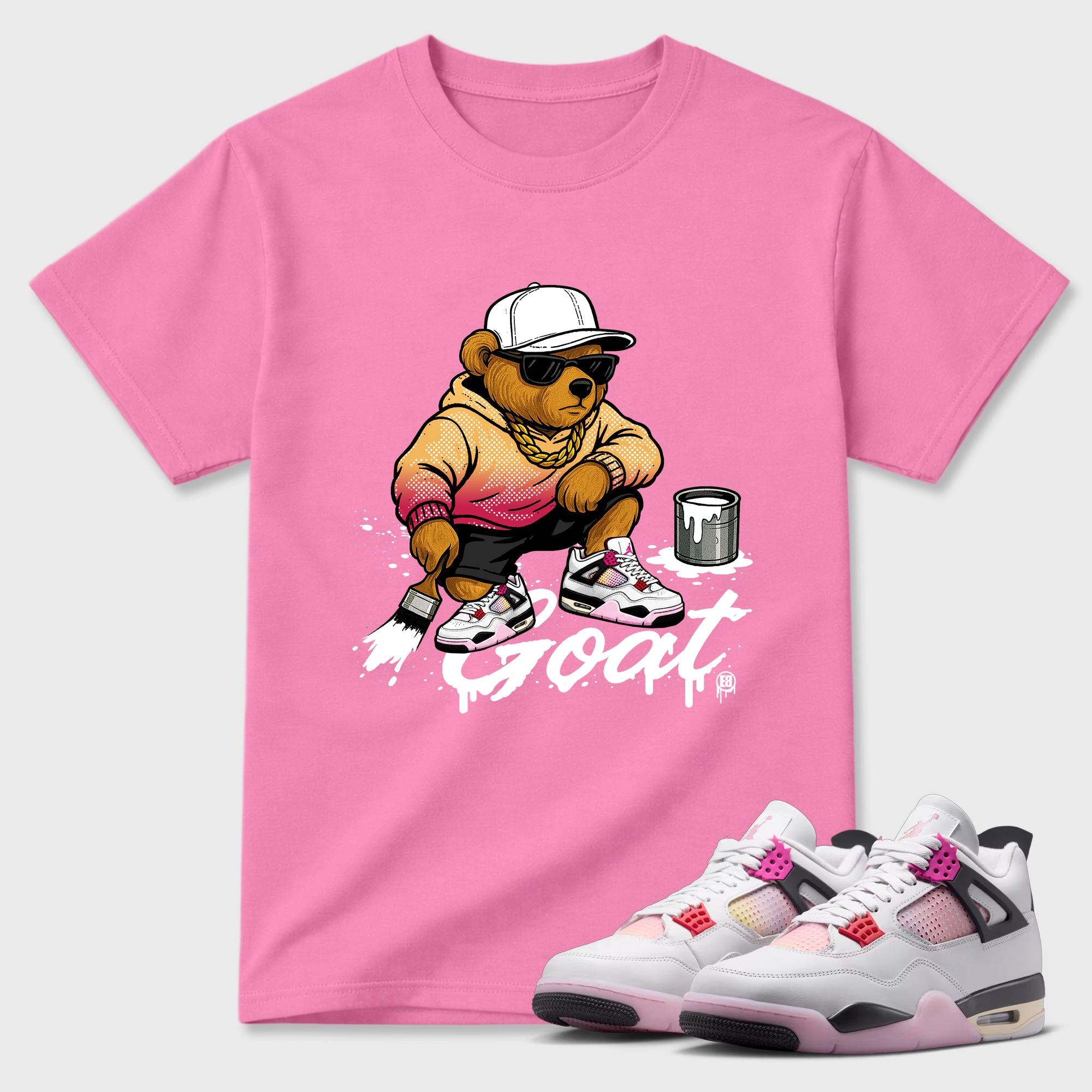 Drip the GOAT Graphic T-Shirt featuring original streetwear artwork designed to match the Air Jordan 4 Comic. Bubble Gum 1 Graphic T-Shirt.
