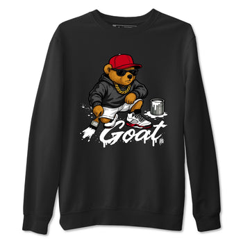 Drip The GOAT sneaker match t-shirt t-shirts to match jordans, dunks, yeezys Jordan 5 Retro Fire Red sneakers, shown in Black 2.