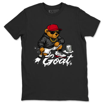 Drip The GOAT sneaker match t-shirt t-shirts to match jordans, dunks, yeezys Jordan 5 Retro Fire Red sneakers, shown in Black 2.