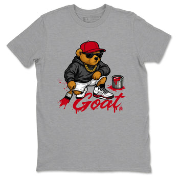 Drip The GOAT sneaker match t-shirt t-shirts to match jordans, dunks, yeezys Jordan 5 Retro Fire Red sneakers, shown in Heather Grey 2.