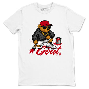 Drip The GOAT sneaker match t-shirt t-shirts to match jordans, dunks, yeezys Jordan 5 Retro Fire Red sneakers, shown in White 2.