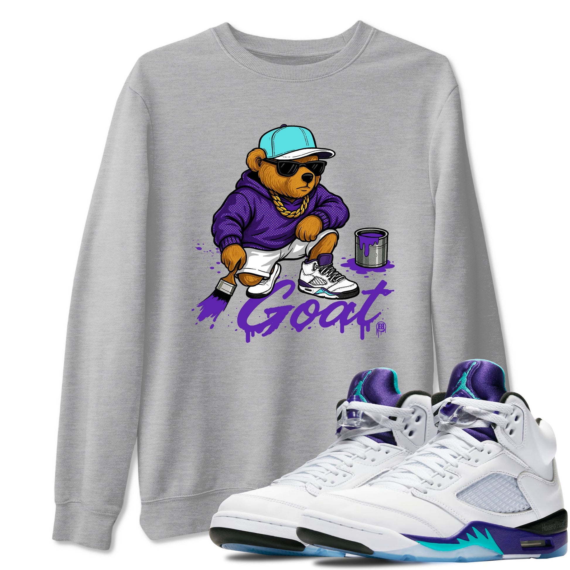 Drip The GOAT SNRT Sneaker Tees - Air Jordan 5 Grape