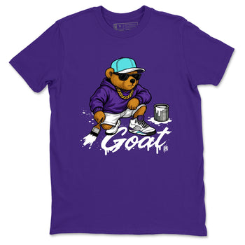 Drip The GOAT sneaker match t-shirt t-shirts to match jordans, dunks, yeezys Jordan 5 Retro Grape sneakers, shown in Purple 2.
