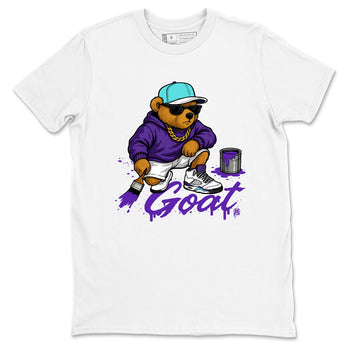 Drip The GOAT sneaker match t-shirt t-shirts to match jordans, dunks, yeezys Jordan 5 Retro Grape sneakers, shown in White 2.