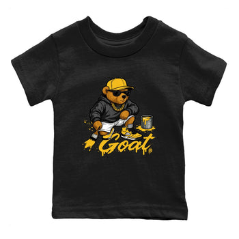 Drip The GOAT baby and kids t-shirt crafted for little sneakerheads to shine with the 5s Tokyo sneakers, displayed in Black 2.