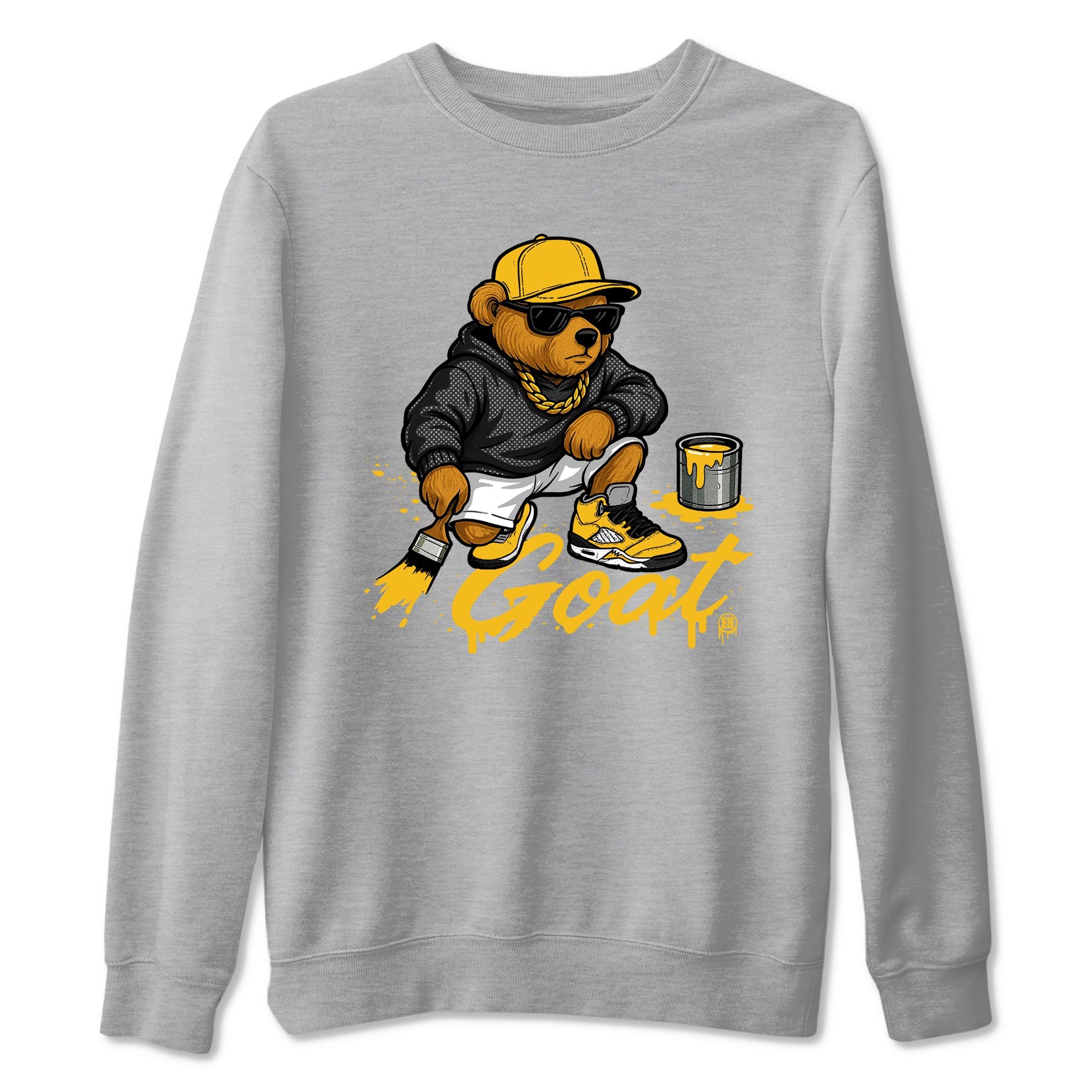 Drip The GOAT sneaker match t-shirt t-shirts to match jordans, dunks, yeezys 5s Tokyo sneakers, shown in Heather Grey 2.