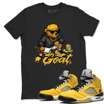Drip The GOAT sneaker match t-shirt t-shirts to match jordans, dunks, yeezys 5s Tokyo sneakers, shown in Black 1.
