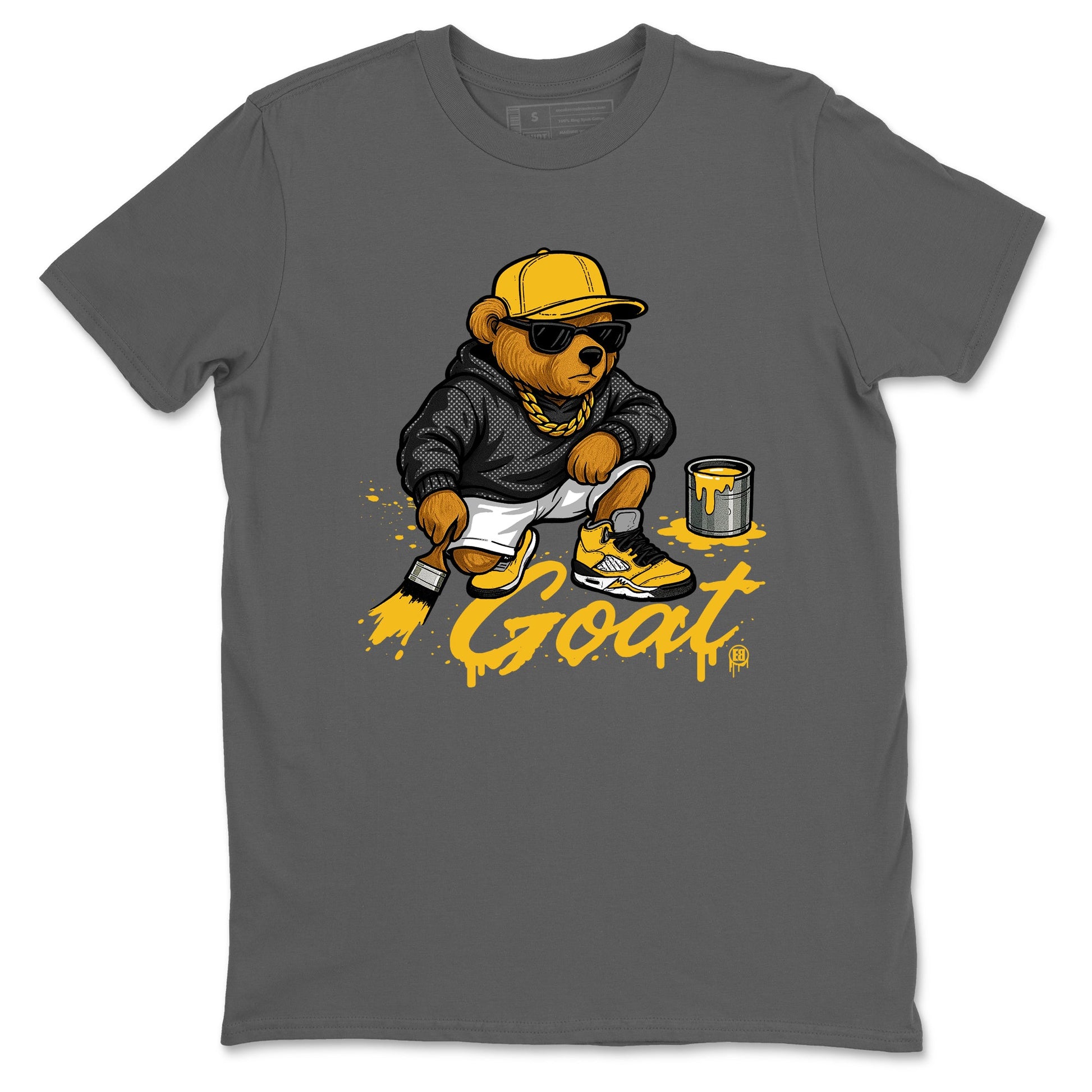 Drip The GOAT sneaker match t-shirt t-shirts to match jordans, dunks, yeezys 5s Tokyo sneakers, shown in Cool Grey 2.