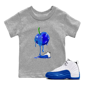 AJ12 Blueberry shirts to match jordans Dripping Blueberry sneaker match tees AJ12 Blueberry SNRT Sneaker Tees streetwear brand Baby and Youth Heather Grey 1 cotton tee