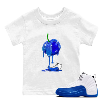 AJ12 Blueberry shirts to match jordans Dripping Blueberry sneaker match tees AJ12 Blueberry SNRT Sneaker Tees streetwear brand Baby and Youth White 1 cotton tee