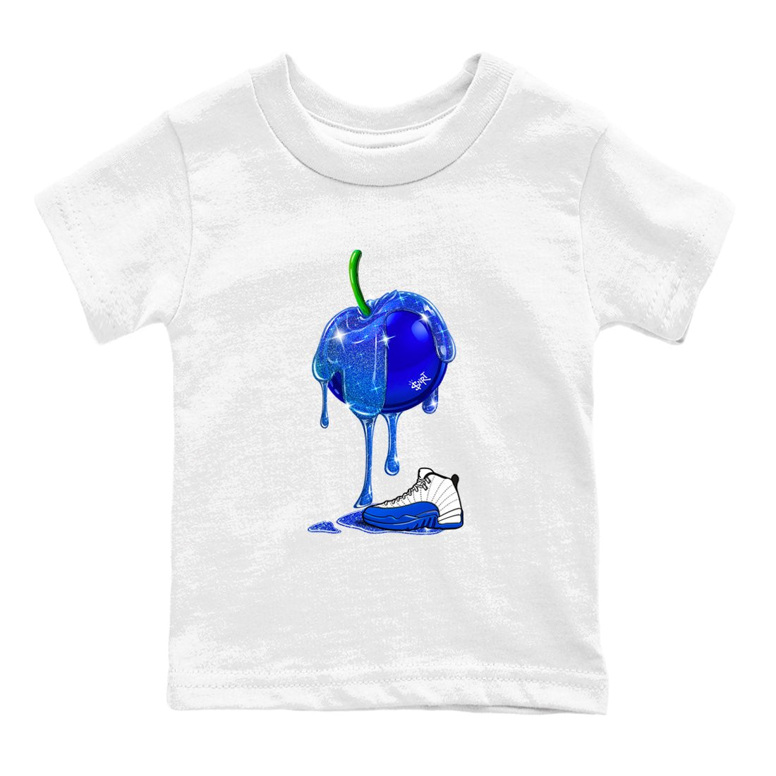 AJ12 Blueberry shirts to match jordans Dripping Blueberry sneaker match tees AJ12 Blueberry SNRT Sneaker Tees streetwear brand Baby and Youth White 2 cotton tee