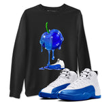 AJ12 Blueberry shirts to match jordans Dripping Blueberry sneaker match tees AJ12 Blueberry SNRT Sneaker Tees streetwear brand Black 1 unisex cotton tee