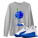 AJ12 Blueberry shirts to match jordans Dripping Blueberry sneaker match tees AJ12 Blueberry SNRT Sneaker Tees streetwear brand Heather Grey 1 unisex cotton tee