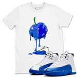 AJ12 Blueberry shirts to match jordans Dripping Blueberry sneaker match tees AJ12 Blueberry SNRT Sneaker Tees streetwear brand White 1 unisex cotton tee