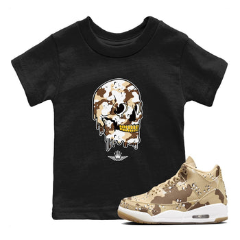 WNBA x Air Jordan 3 “Desert Camo” shirts to match jordans Dripping Camo Skull sneaker match tees Air Jordan 3 Desert Camo SNRT Sneaker Release Tees Clothing Sneakerhead ShirtsBaby and Youth Black 1 cotton tee
