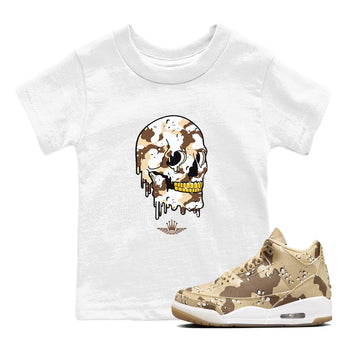 WNBA x Air Jordan 3 “Desert Camo” shirts to match jordans Dripping Camo Skull sneaker match tees Air Jordan 3 Desert Camo SNRT Sneaker Release Tees Clothing Sneakerhead ShirtsBaby and Youth White 1 cotton tee