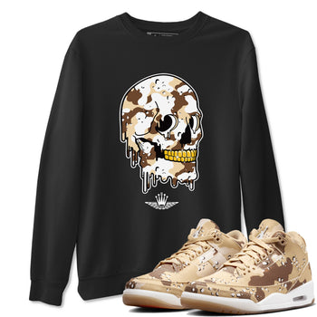 WNBA x Air Jordan 3 “Desert Camo” shirts to match jordans Dripping Camo Skull sneaker match tees Air Jordan 3 Desert Camo SNRT Sneaker Release Tees Clothing Sneakerhead ShirtsBlack 1 unisex cotton tee