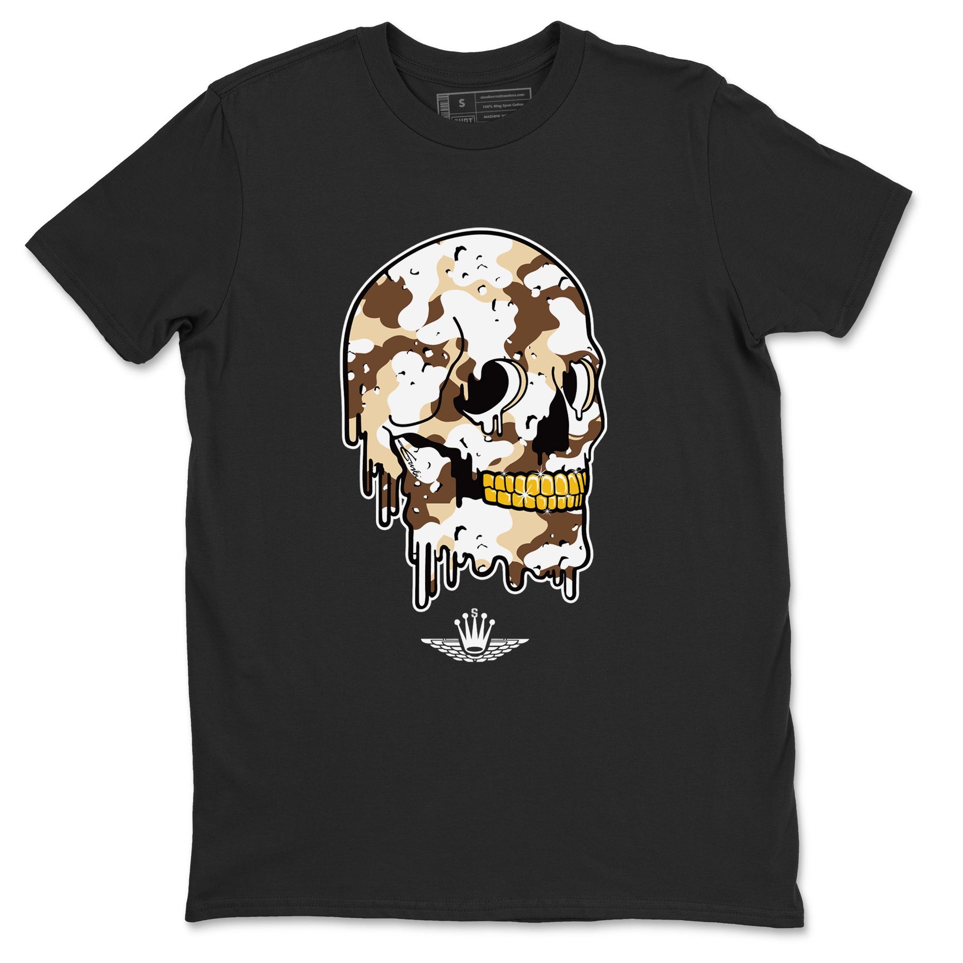 WNBA x Air Jordan 3 “Desert Camo” shirts to match jordans Dripping Camo Skull sneaker match tees Air Jordan 3 Desert Camo SNRT Sneaker Release Tees Clothing Sneakerhead ShirtsBlack 2 unisex cotton tee