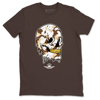 WNBA x Air Jordan 3 “Desert Camo” shirts to match jordans Dripping Camo Skull sneaker match tees Air Jordan 3 Desert Camo SNRT Sneaker Release Tees Clothing Sneakerhead ShirtsDark Chocolate 2 unisex cotton tee
