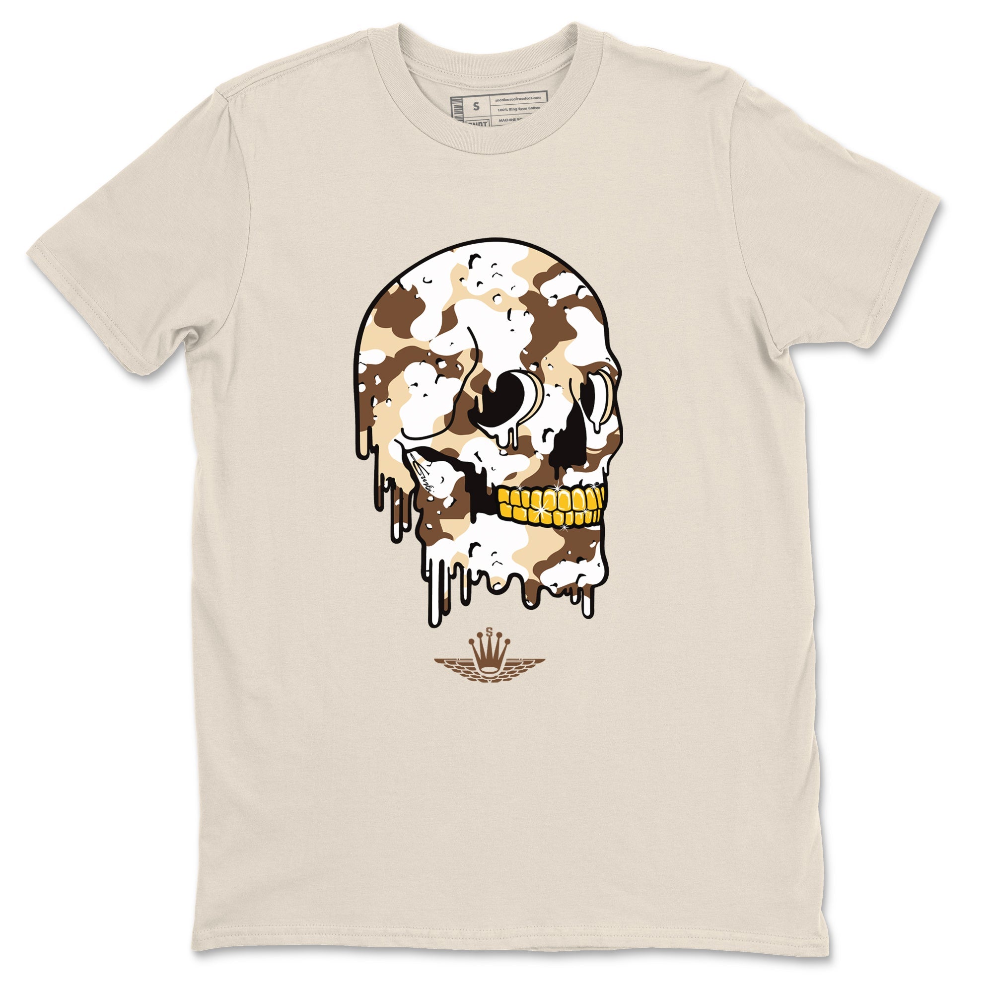 WNBA x Air Jordan 3 “Desert Camo” shirts to match jordans Dripping Camo Skull sneaker match tees Air Jordan 3 Desert Camo SNRT Sneaker Release Tees Clothing Sneakerhead ShirtsNatural 2 unisex cotton tee