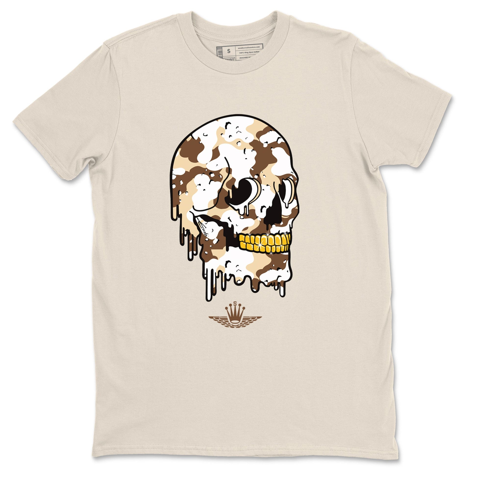 WNBA x Air Jordan 3 “Desert Camo” shirts to match jordans Dripping Camo Skull sneaker match tees Air Jordan 3 Desert Camo SNRT Sneaker Release Tees Clothing Sneakerhead ShirtsNatural 2 unisex cotton tee