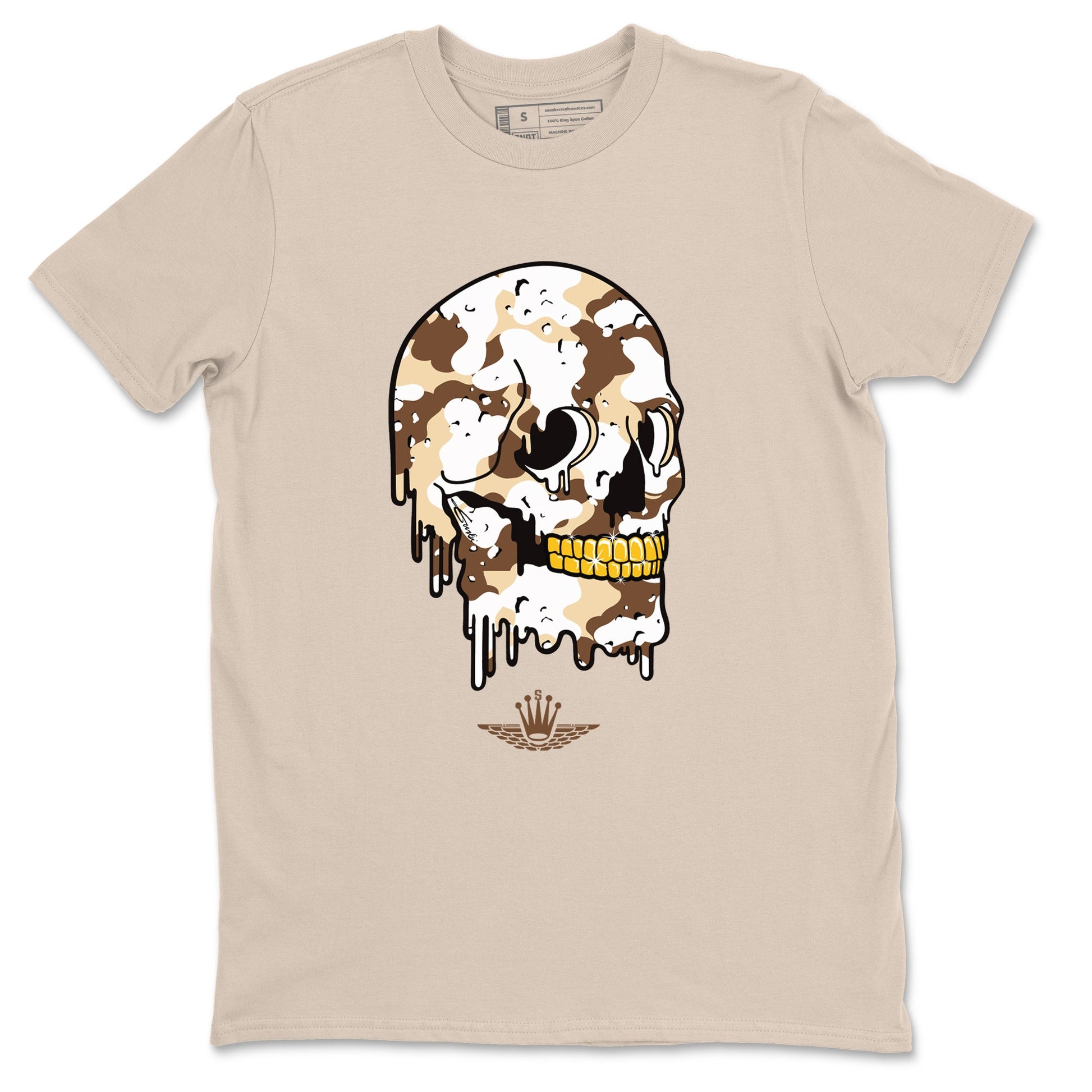WNBA x Air Jordan 3 “Desert Camo” shirts to match jordans Dripping Camo Skull sneaker match tees Air Jordan 3 Desert Camo SNRT Sneaker Release Tees Clothing Sneakerhead ShirtsSand 2 unisex cotton tee