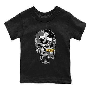 4s Fear shirts to match jordans Dripping Camo Skull sneaker match tees Air Jordan 4 Retro Fear match shoes to clothes SNRT Sneaker Tees Youth Baby Black 2 tee