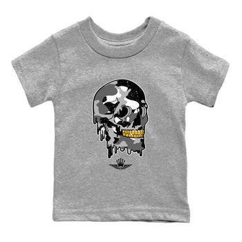 4s Fear shirts to match jordans Dripping Camo Skull sneaker match tees Air Jordan 4 Retro Fear match shoes to clothes SNRT Sneaker Tees Youth Baby Heather Grey 2 tee