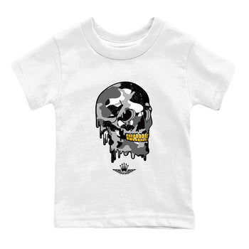 4s Fear shirts to match jordans Dripping Camo Skull sneaker match tees Air Jordan 4 Retro Fear match shoes to clothes SNRT Sneaker Tees Youth Baby White 2 tee