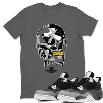 4s Fear shirts to match jordans Dripping Camo Skull sneaker match tees Air Jordan 4 Retro Fear match shoes to clothes SNRT Sneaker Tees unisex cotton Cool Grey 1 shirts