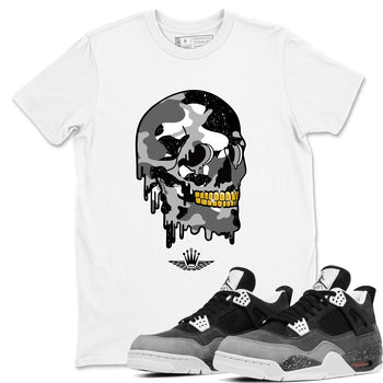 4s Fear shirts to match jordans Dripping Camo Skull sneaker match tees Air Jordan 4 Retro Fear match shoes to clothes SNRT Sneaker Tees unisex cotton White 1 shirts