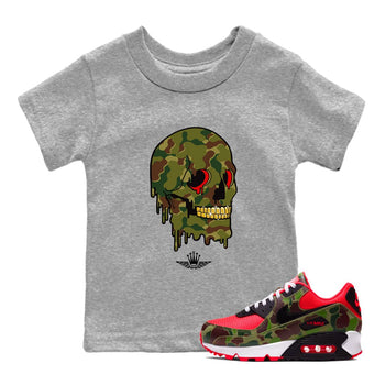 Air Max 90 Duck Camo shirts to match jordans Dripping Camo Skull sneaker match tees Air Max 90 Reverse Duck Camo match shoes to clothes SNRT Sneaker Tees Youth Baby Heather Grey 1 tee