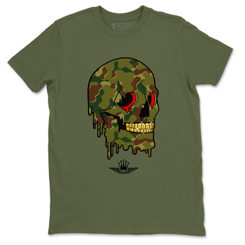 Air Max 90 Duck Camo shirts to match jordans Dripping Camo Skull sneaker match tees Air Max 90 Reverse Duck Camo match shoes to clothes SNRT Sneaker Tees unisex cotton Military Green 2 shirts