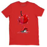 1s Black Toe Reimagined shirts to match jordans Dripping Cherries sneaker match tees Air Jordan 1 Black Toe Reimagined SNRT Sneaker Tees streetwear brand Red 2 unisex cotton tee