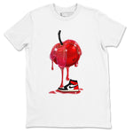 1s Black Toe Reimagined shirts to match jordans Dripping Cherries sneaker match tees Air Jordan 1 Black Toe Reimagined SNRT Sneaker Tees streetwear brand White 2 unisex cotton tee